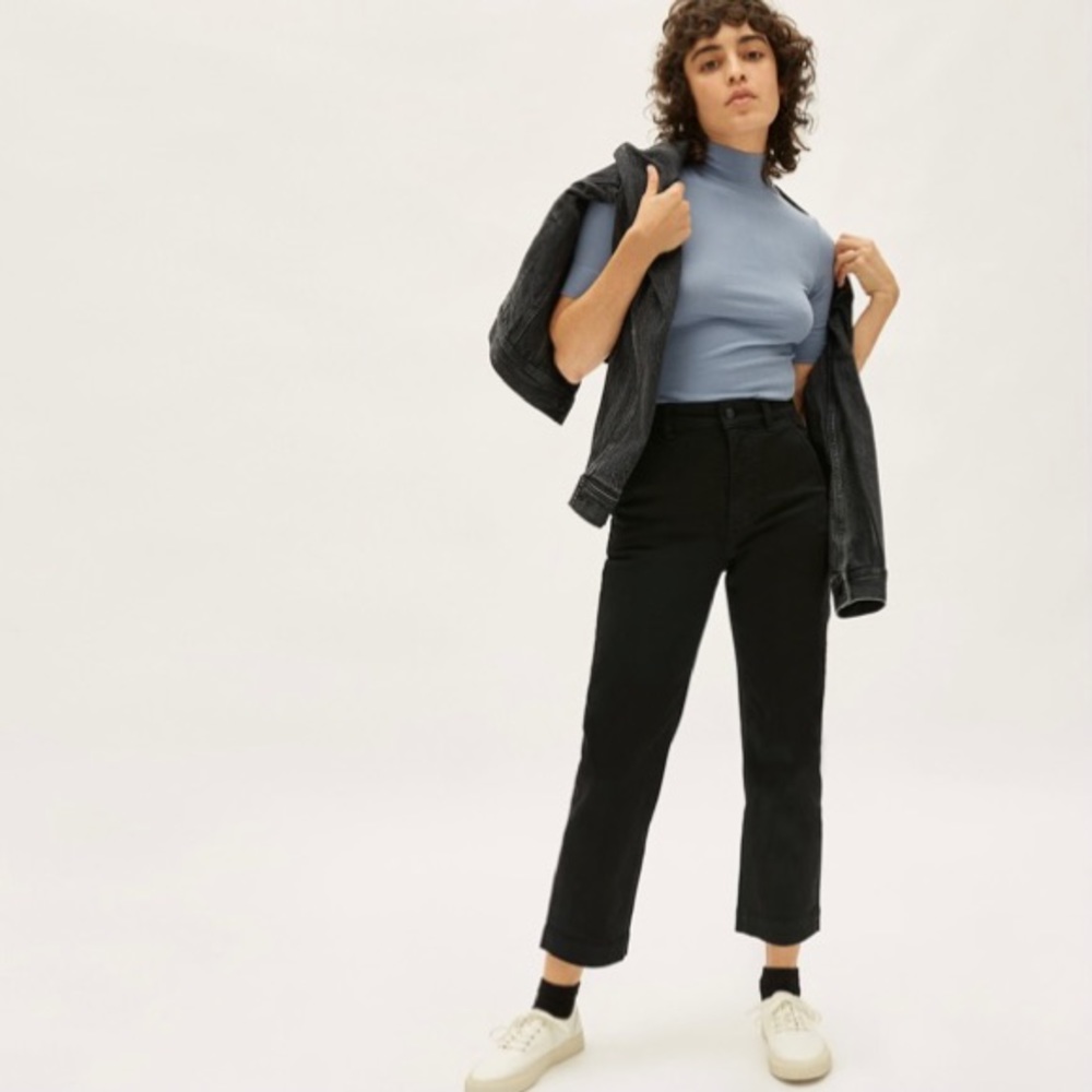 Everlane Cropped Straight Regular Jeans Black 0